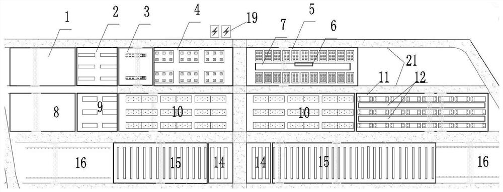 Fabricated type bridge prefabricated part production base layout construction method and application