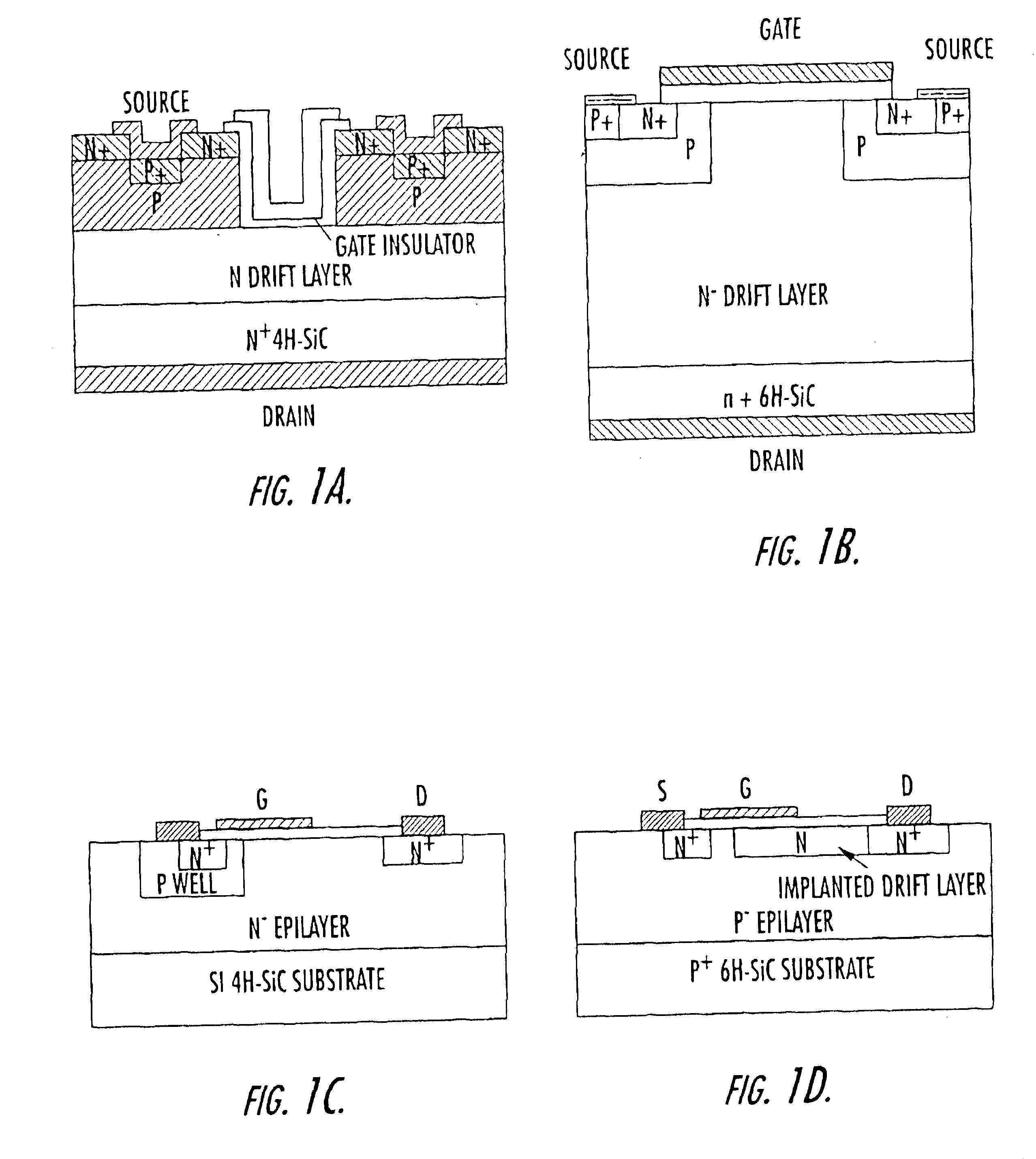 Silicon carbide power metal-oxide semiconductor field effect transistors having a shorting channel and methods of fabricating silicon carbide metal-oxide semiconductor field effect transistors having a shorting channel