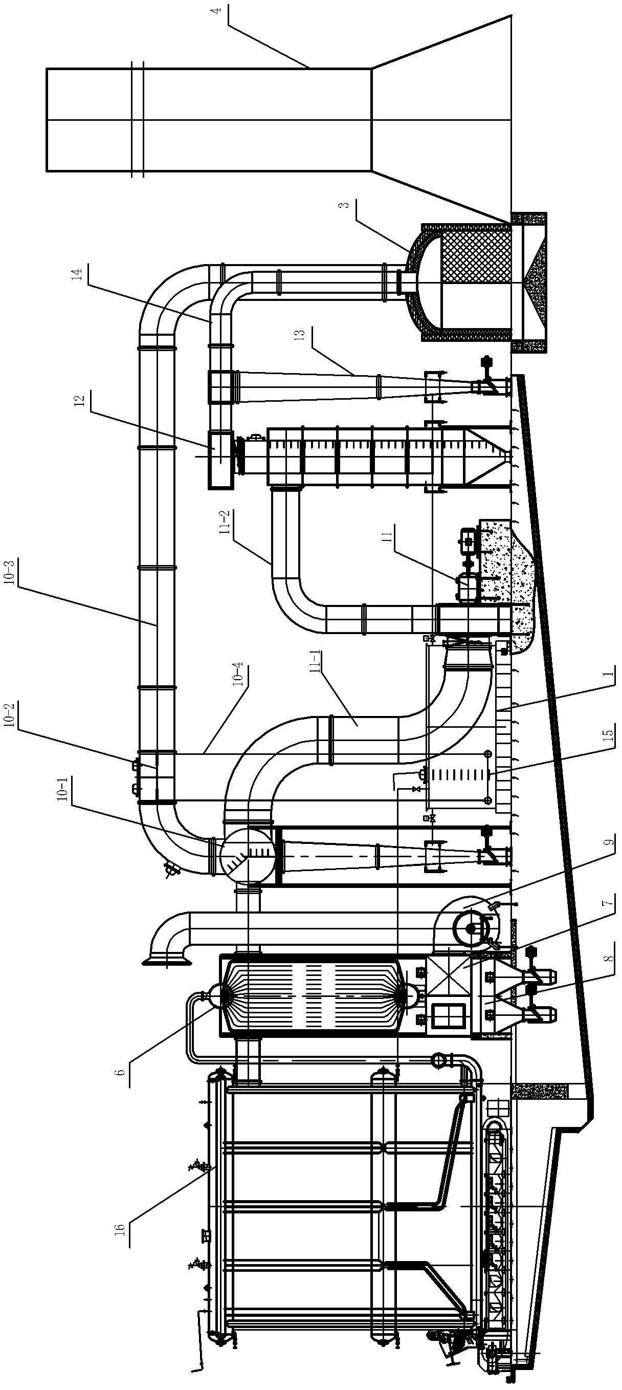 Energy-saving desulfuration and denitrification dust collector for large boiler