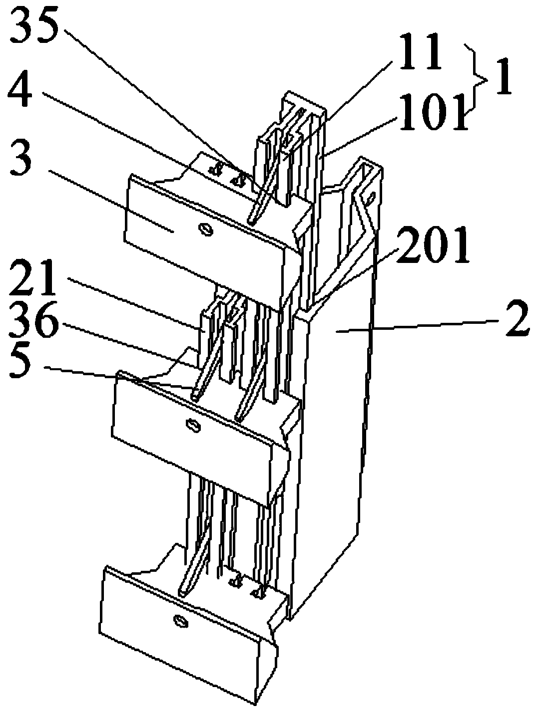 A left and right closed guide rail guide seat sliding sleeve structure