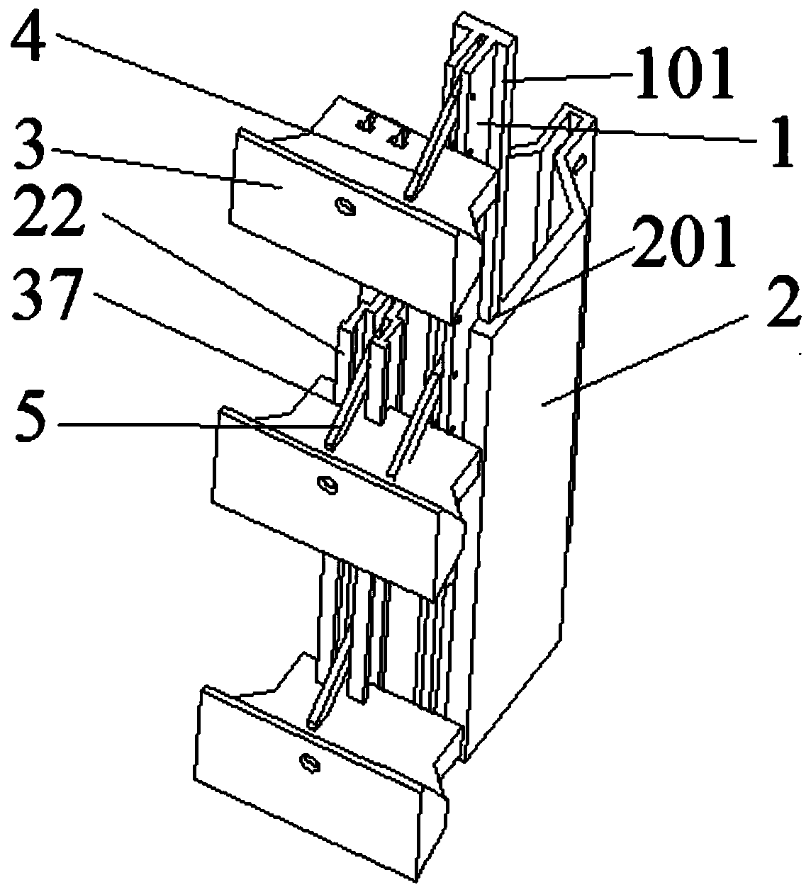 A left and right closed guide rail guide seat sliding sleeve structure