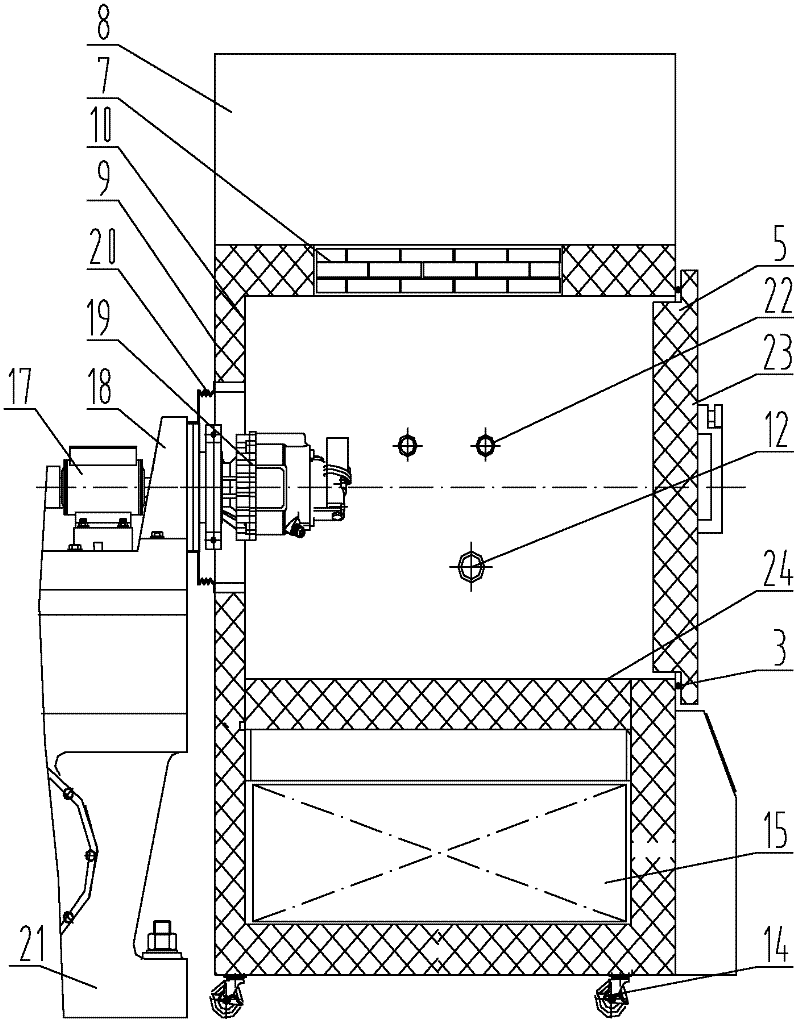 On-line environment high-temperature test chamber for aviation kerosene hydraulic pump