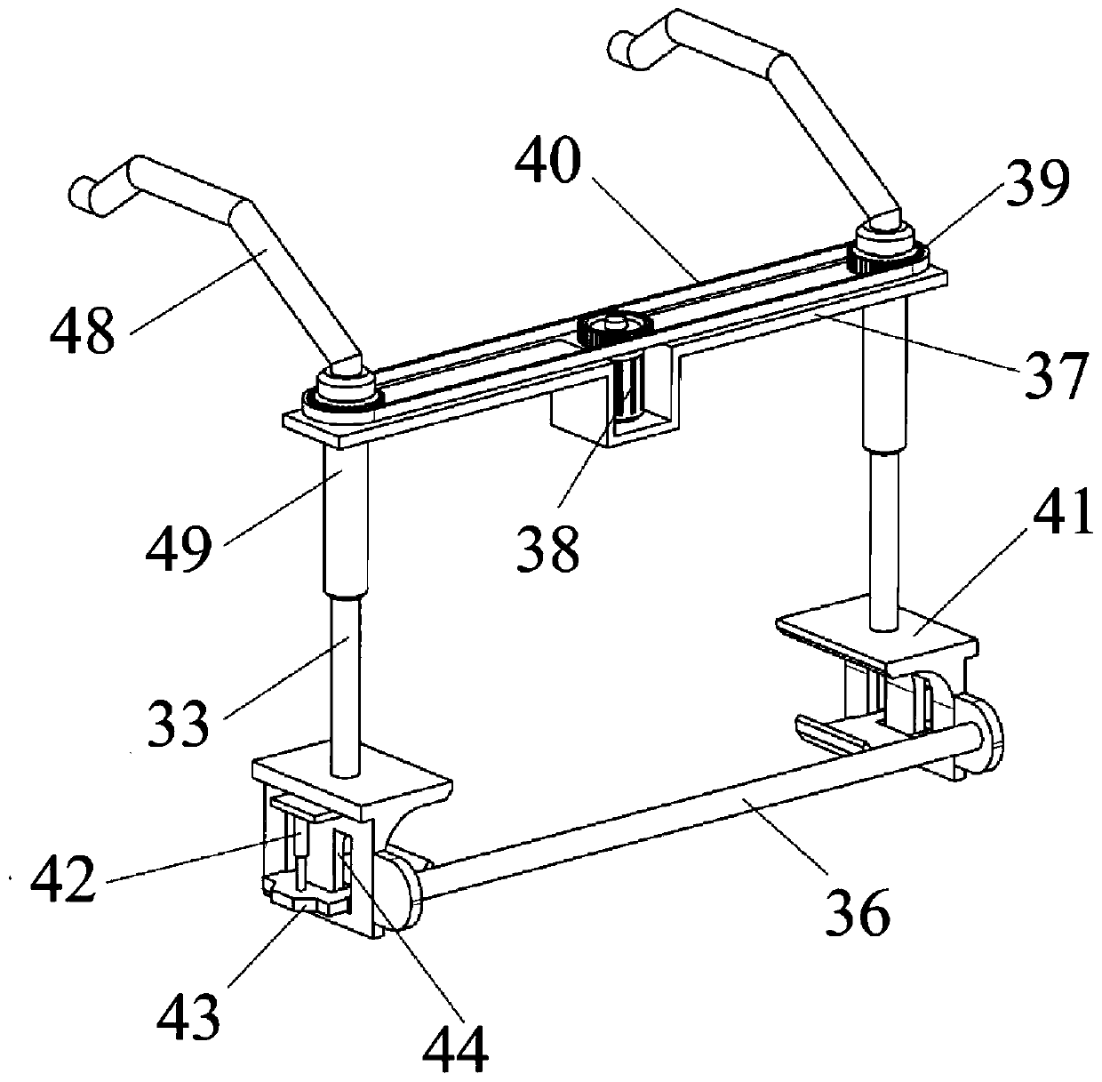 Hip and shoulder fixed standing rehabilitation training equipment for children with cerebral palsy