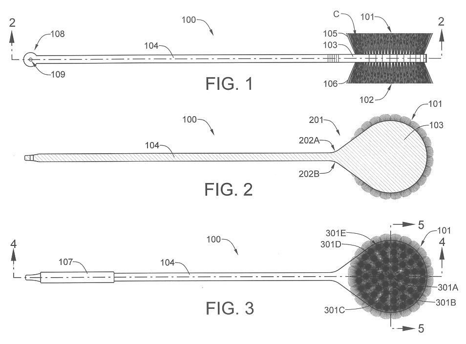 Cleaning brush having back-to-back planar and concave heads