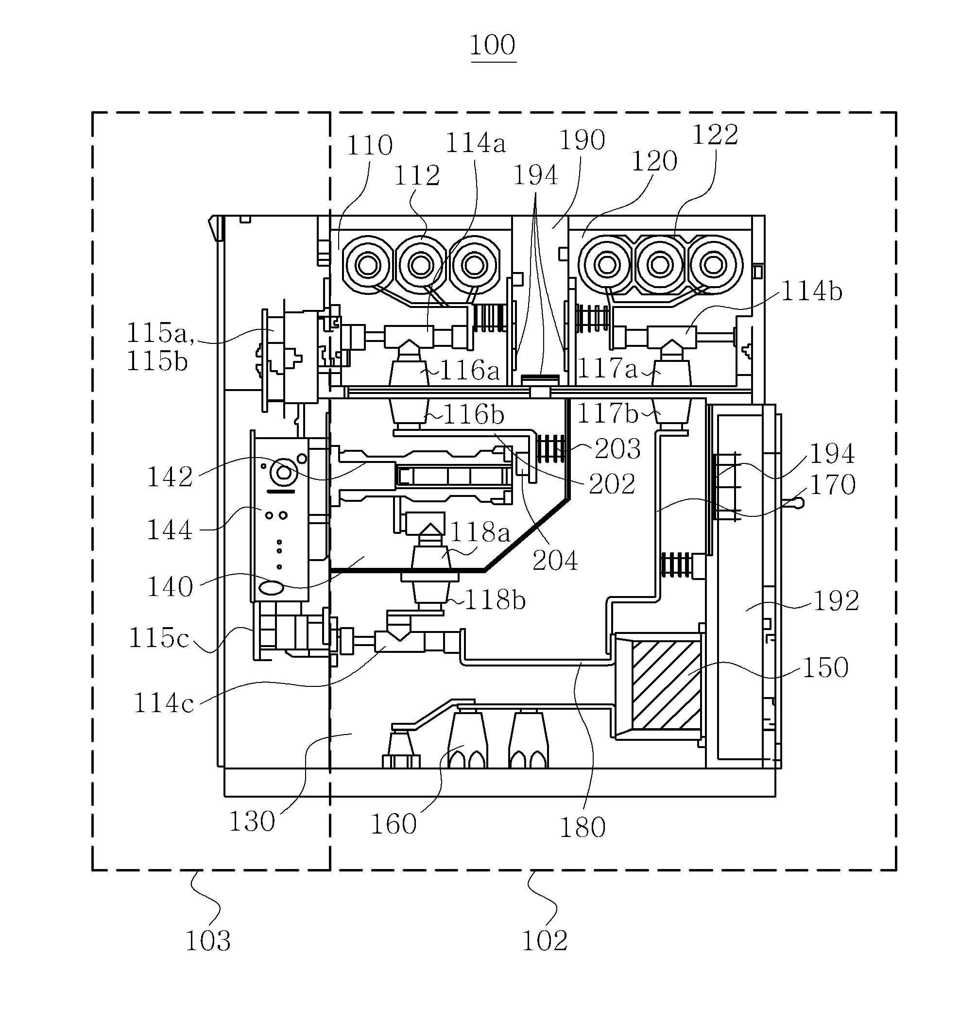 Gas insulated switchgear with withdrawable circuit breaker unit