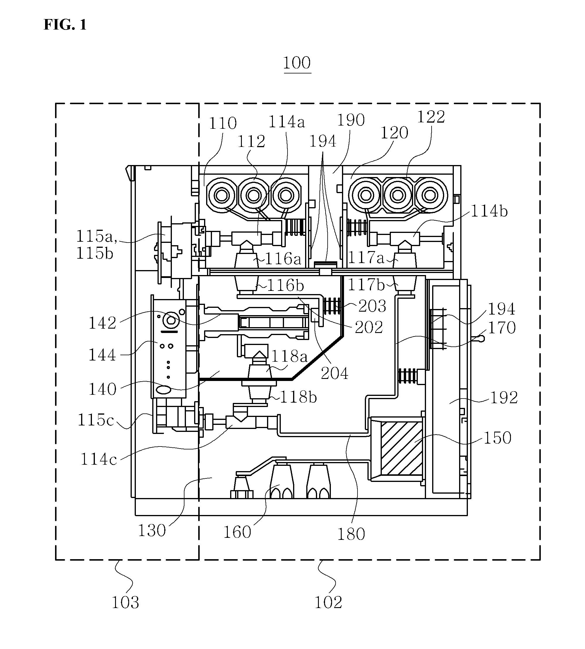 Gas insulated switchgear with withdrawable circuit breaker unit