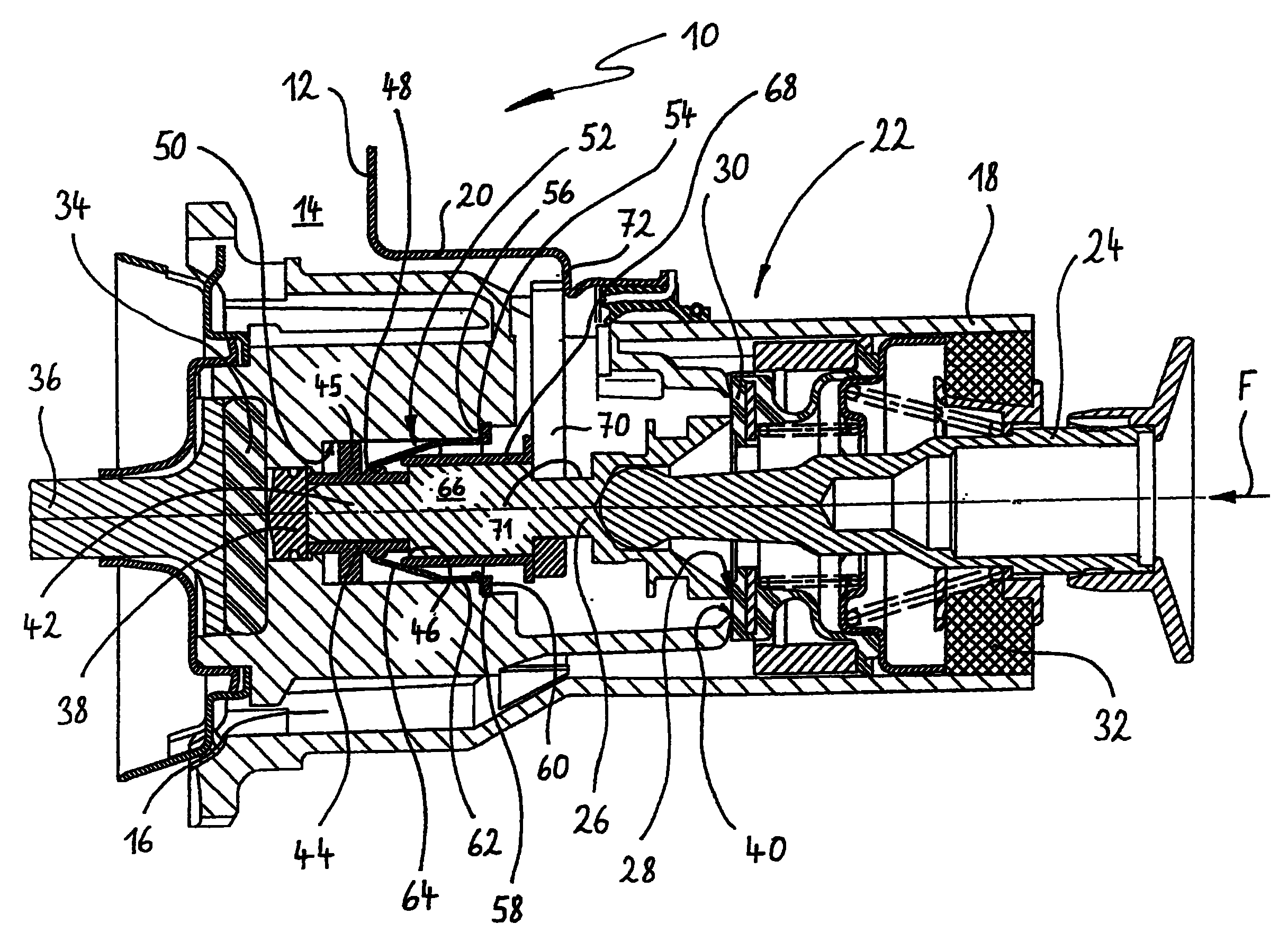 Brake servo unit comprising an emergency brake auxiliary function