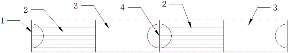 Segmented dotting and embossing welding strip, photovoltaic assembly and manufacturing method