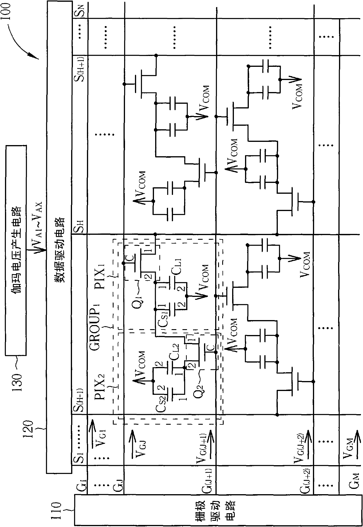 Liquid crystal display panel with compensable feed through effect