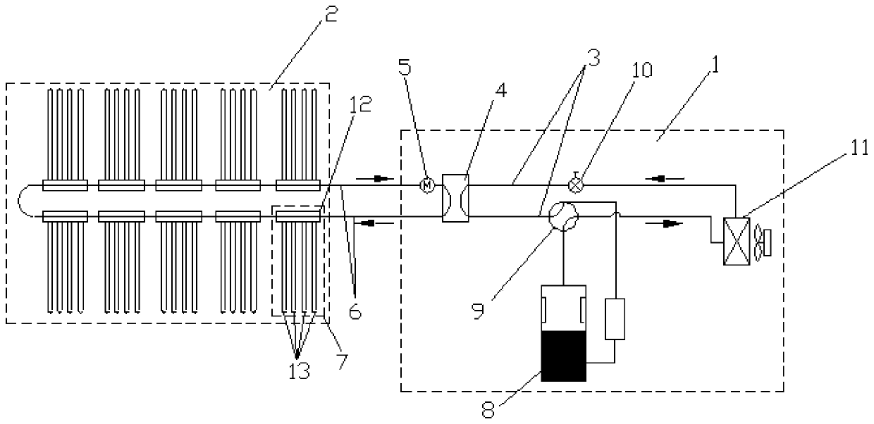 Safety heat exchange system for flammable and combustible refrigerant air conditioner and air conditioner