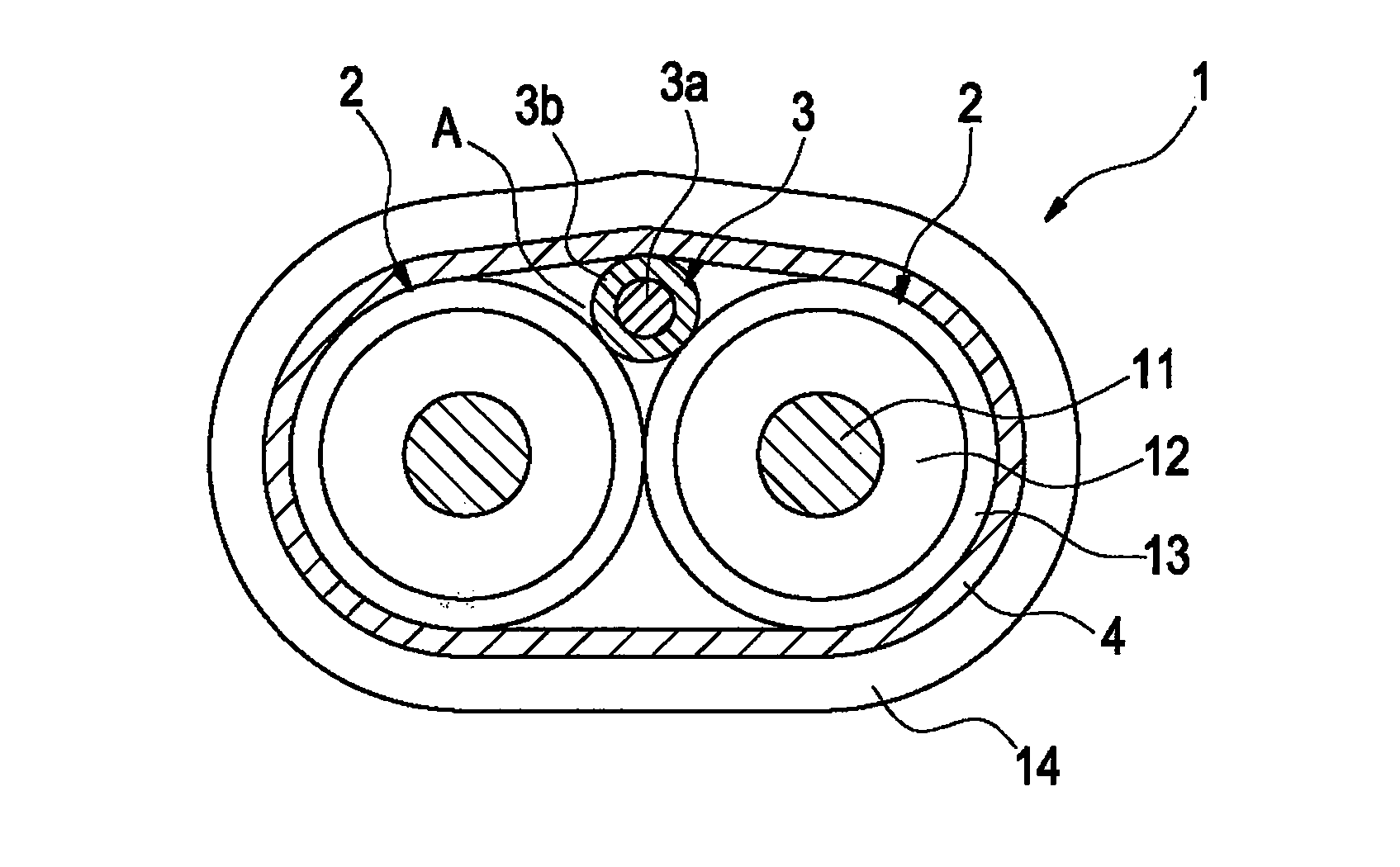 Differential transmission signal cable and composite cable containing the same