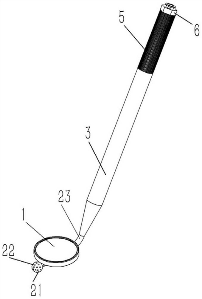 Mouth mirror with suction tube structure