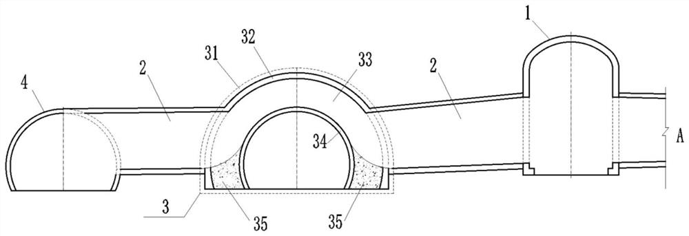 Air duct and tunnel combined construction structure suitable for double-hole extra-long tunnel, and construction method