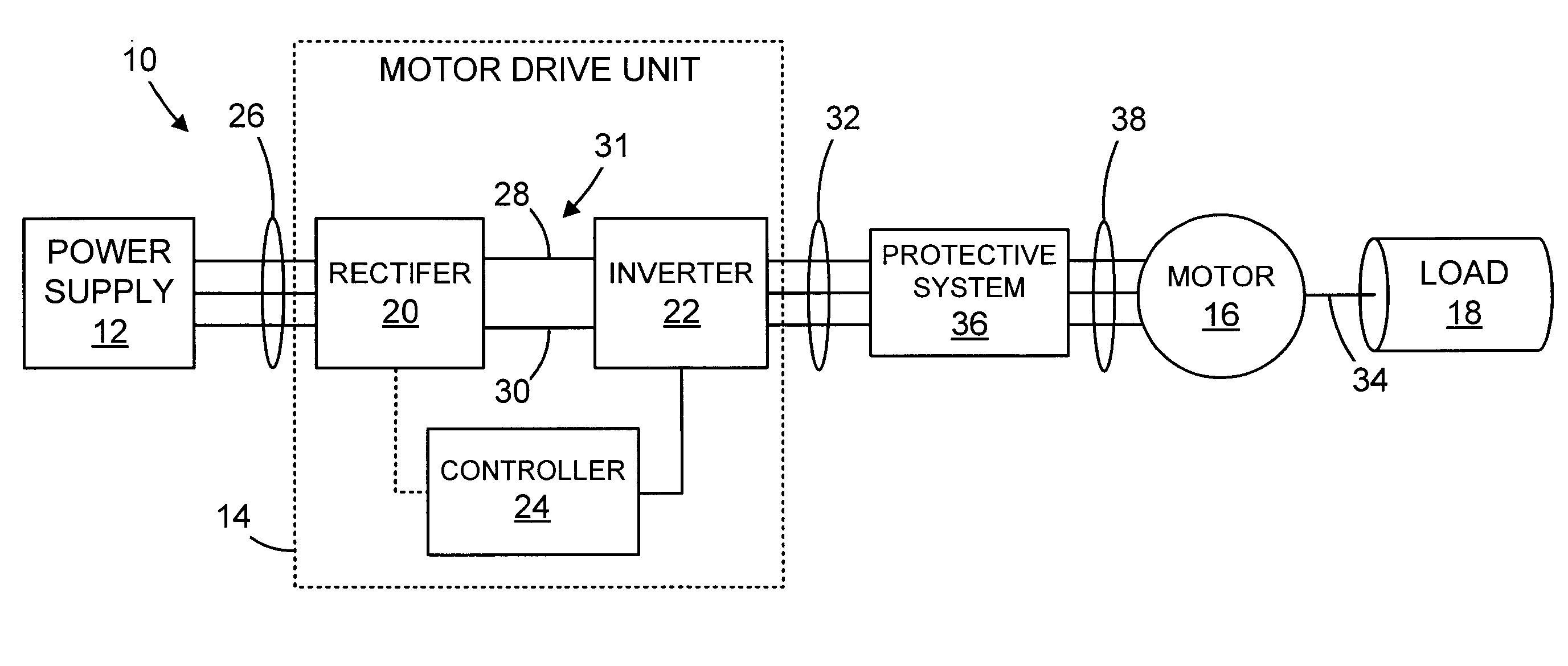 System and method for protecting a motor drive unit from motor back EMF under fault conditions