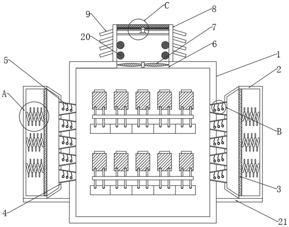 Heat dissipation type electric control cabinet for rail transit