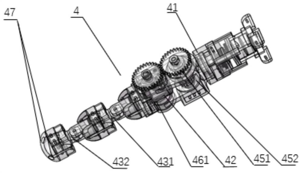 Small flexible driving snakelike mechanical arm