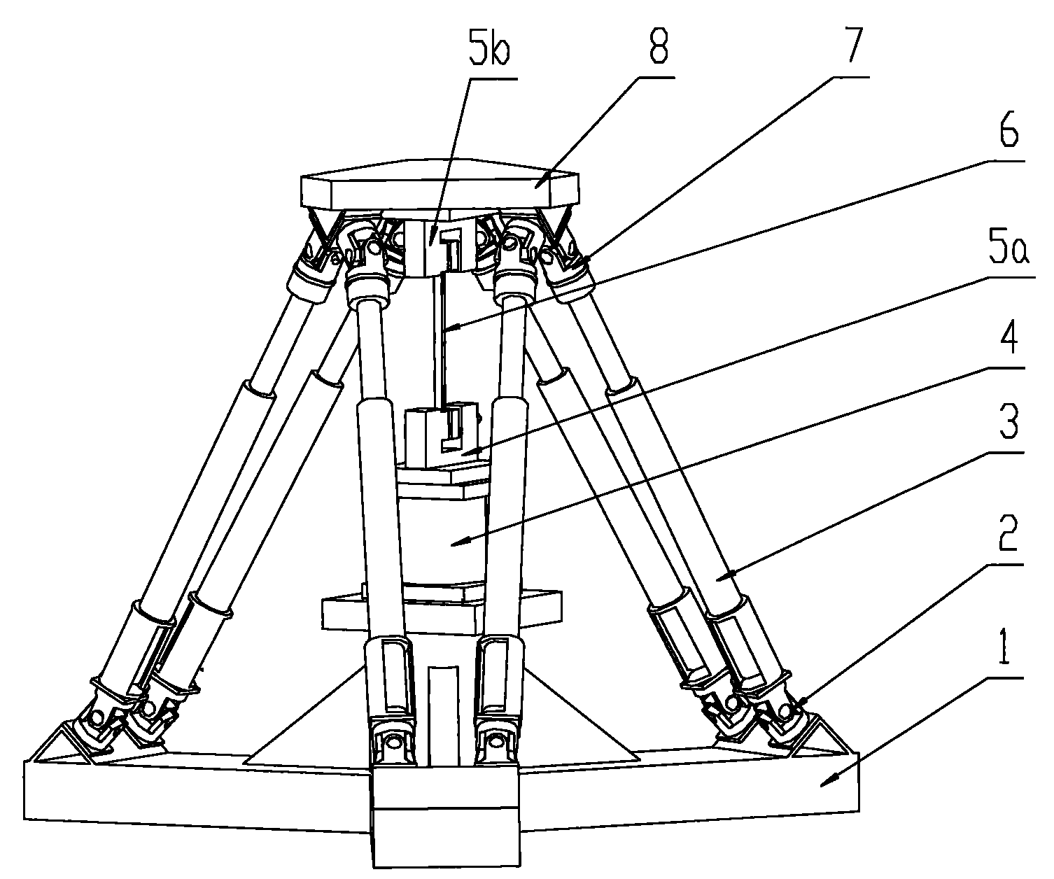 Six-dimension loading material mechanical test machine