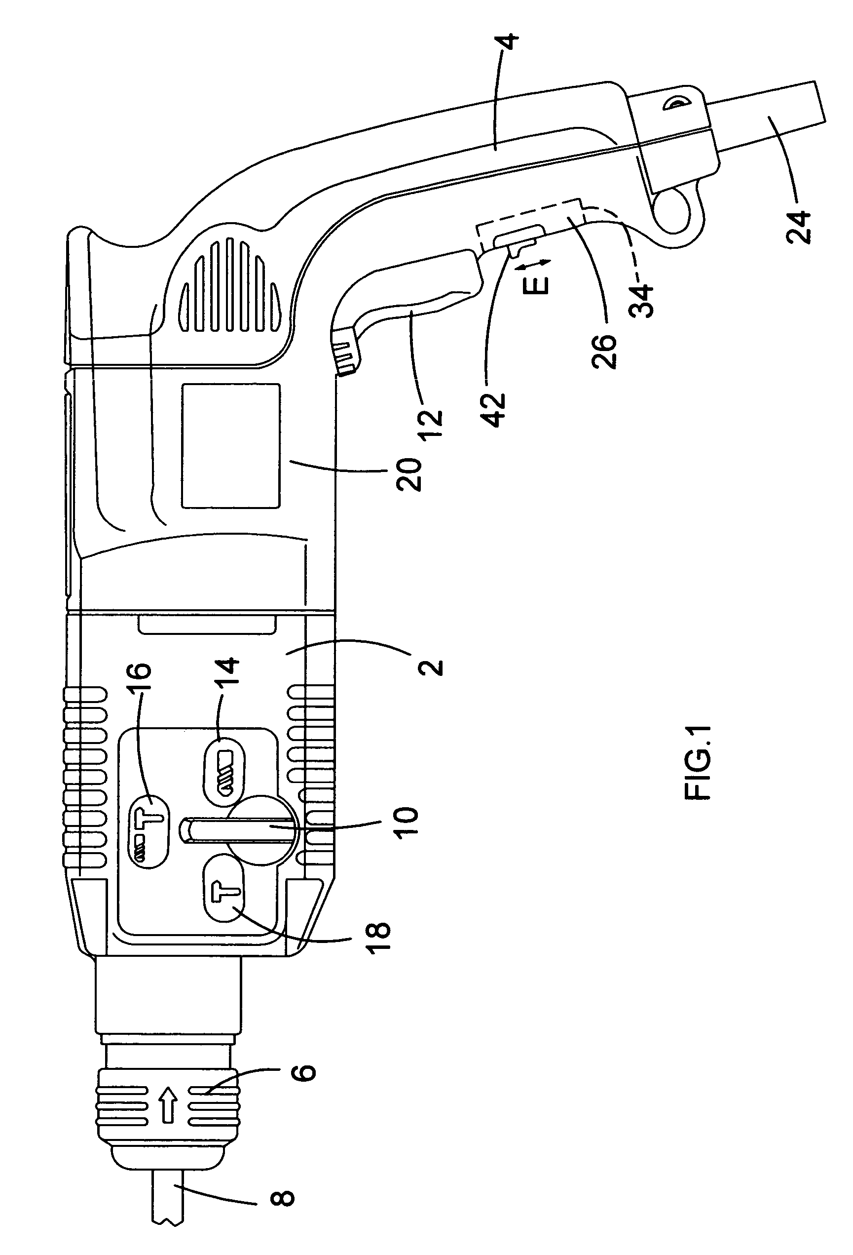 Hammer drill with selective lock-on