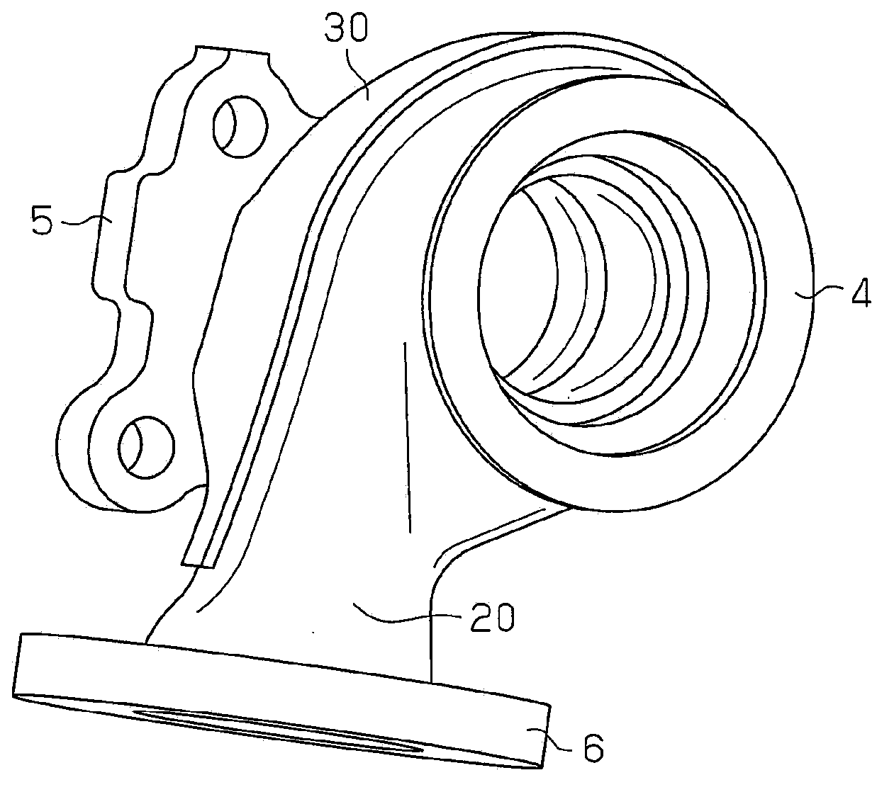 Turbine housing and exhaust gas turbine supercharger