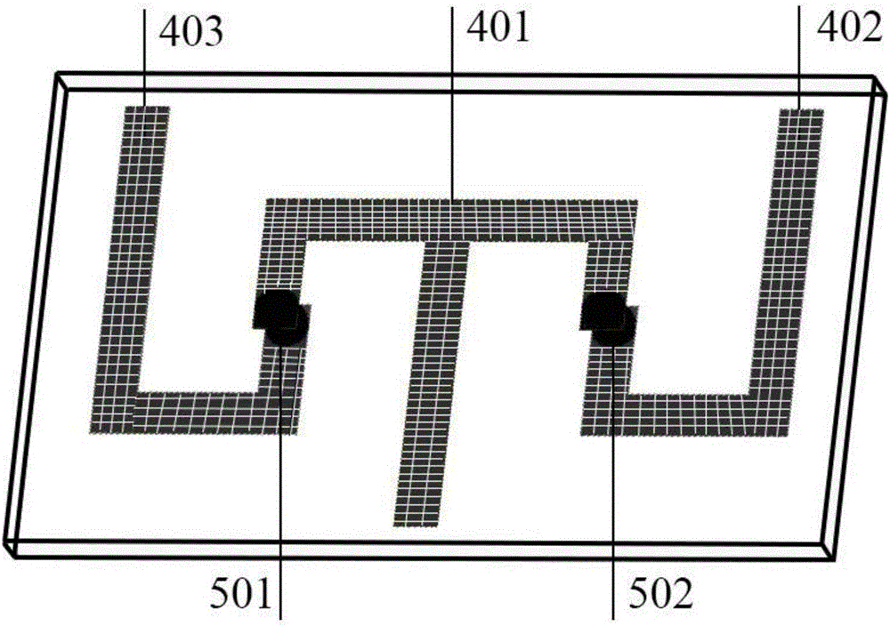 Three-dimensional metamaterial decoupling structure used for microstrip array antenna