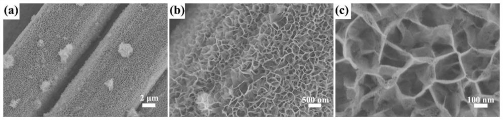 Flexible honeycomb bimetallic nitride supercapacitor electrode and preparation method thereof