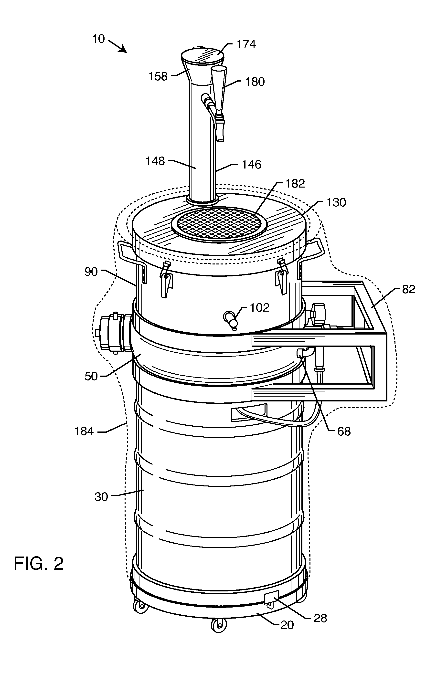 Cooling, carbonation and dispensing system for a liquid in a keg