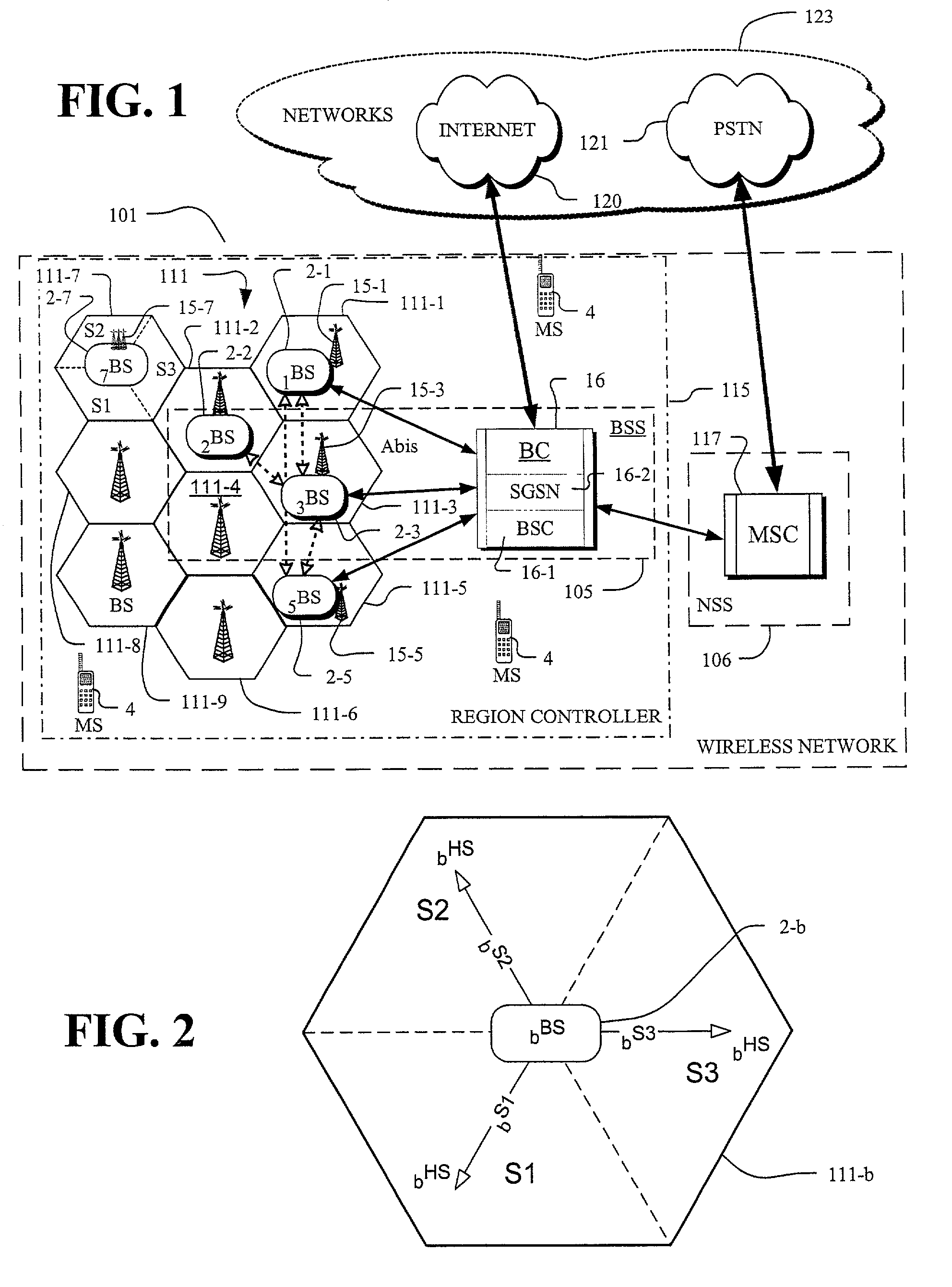 Virtual cell mapping in macrodiverse wireless networks with frequency hopping