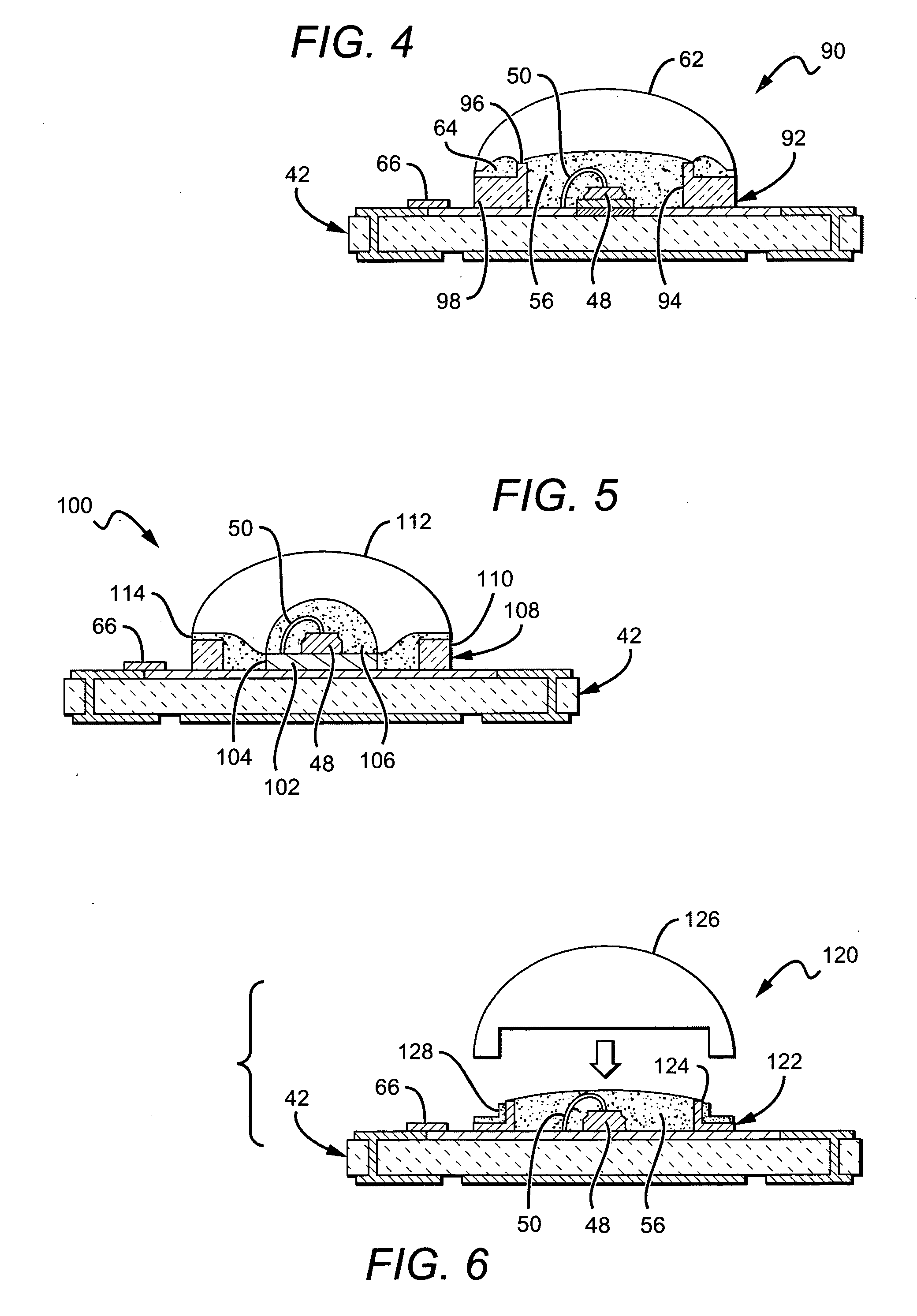 Light emitting diode package with optical element