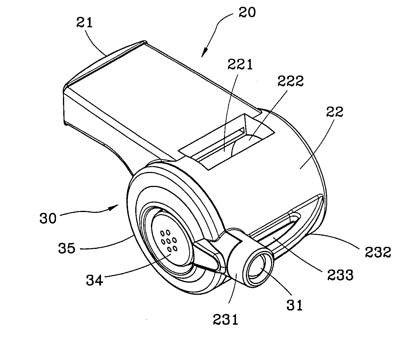 Whistle with light emitting device