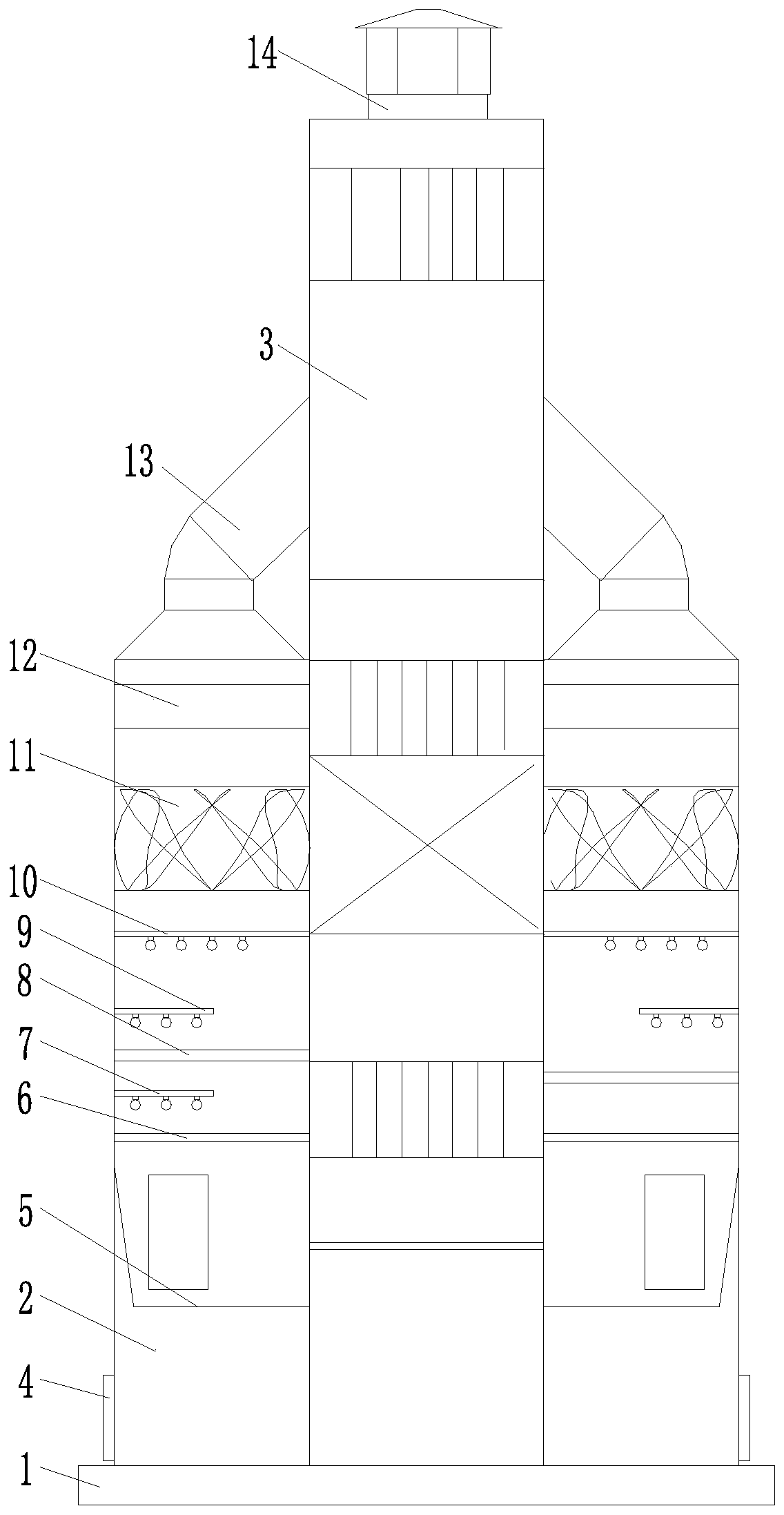 Nano-micro bubble apparatus of industrial organic exhaust gas purification treatment complete apparatus