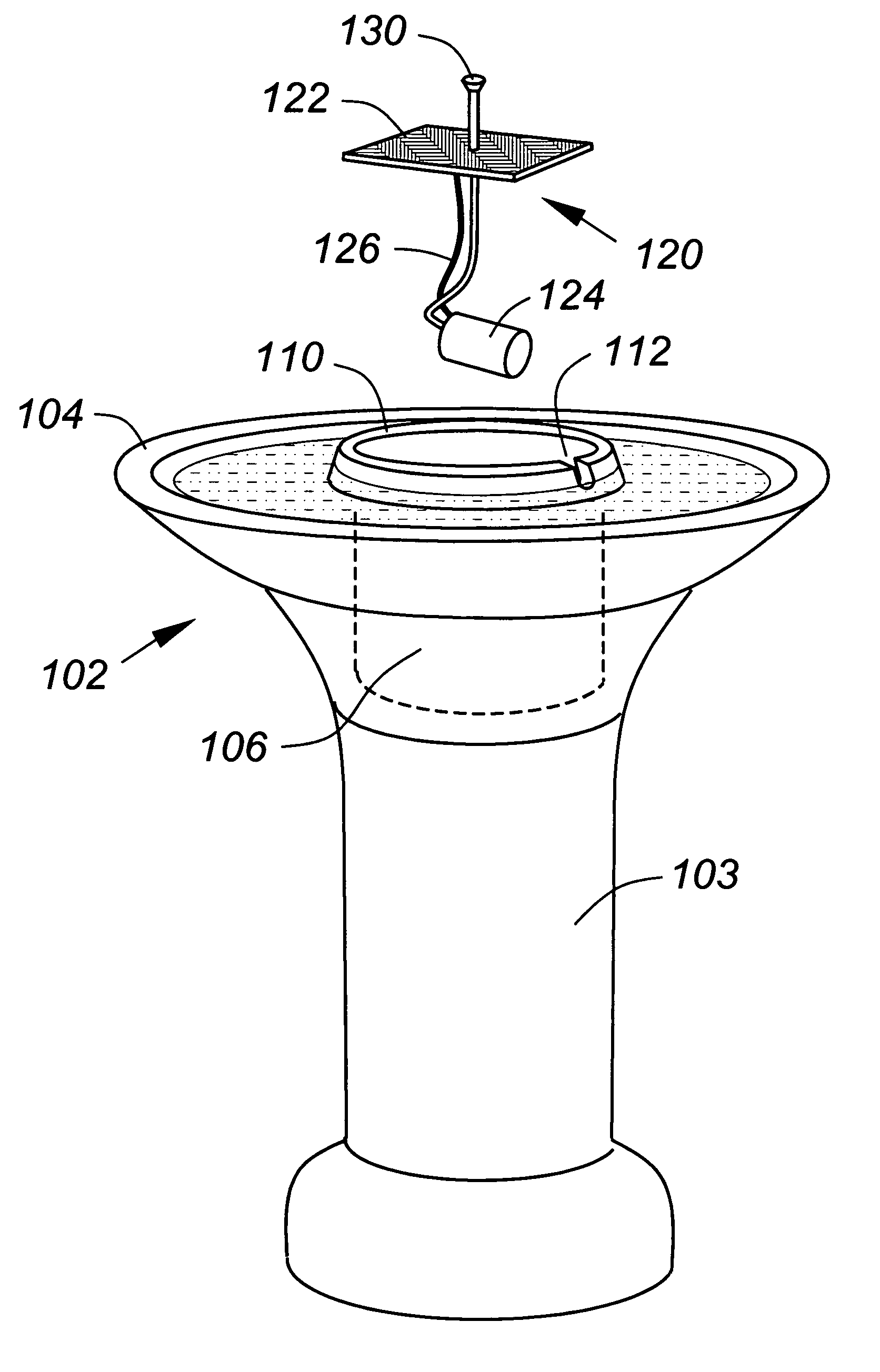 Combination birdbath fountain with water level maintaining reservoir