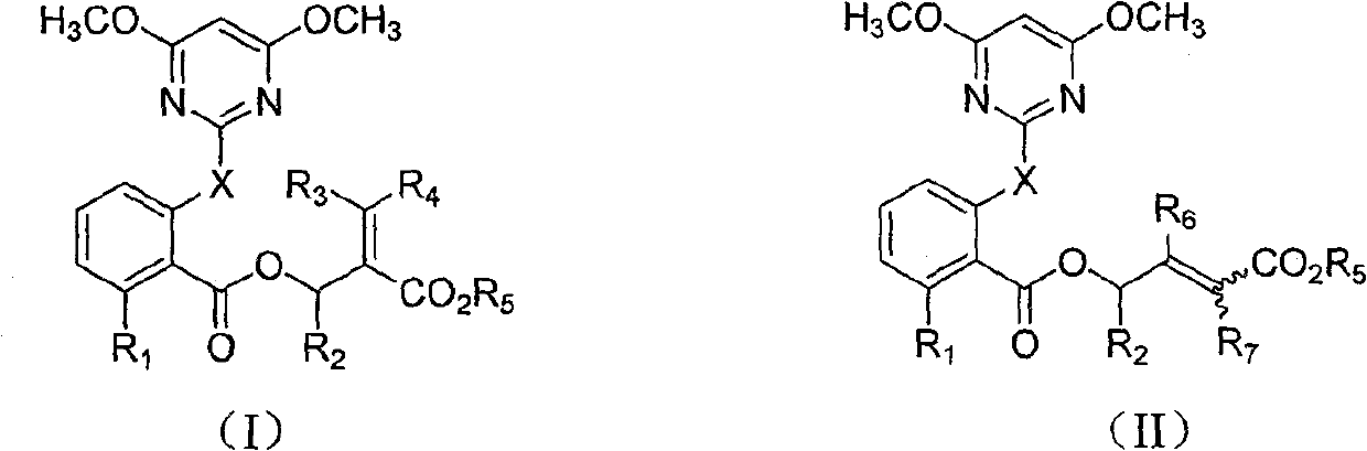 2-pyrimindinyloxy (pyrimindinylthio) benzoxy enoates compound and application thereof