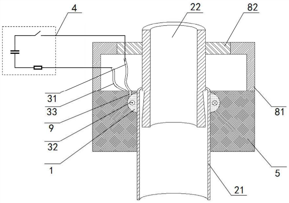 Electro-hydraulic explosion forming device and method