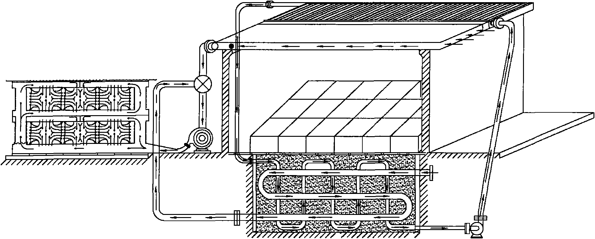 Alternately heating solar straw bale drying device