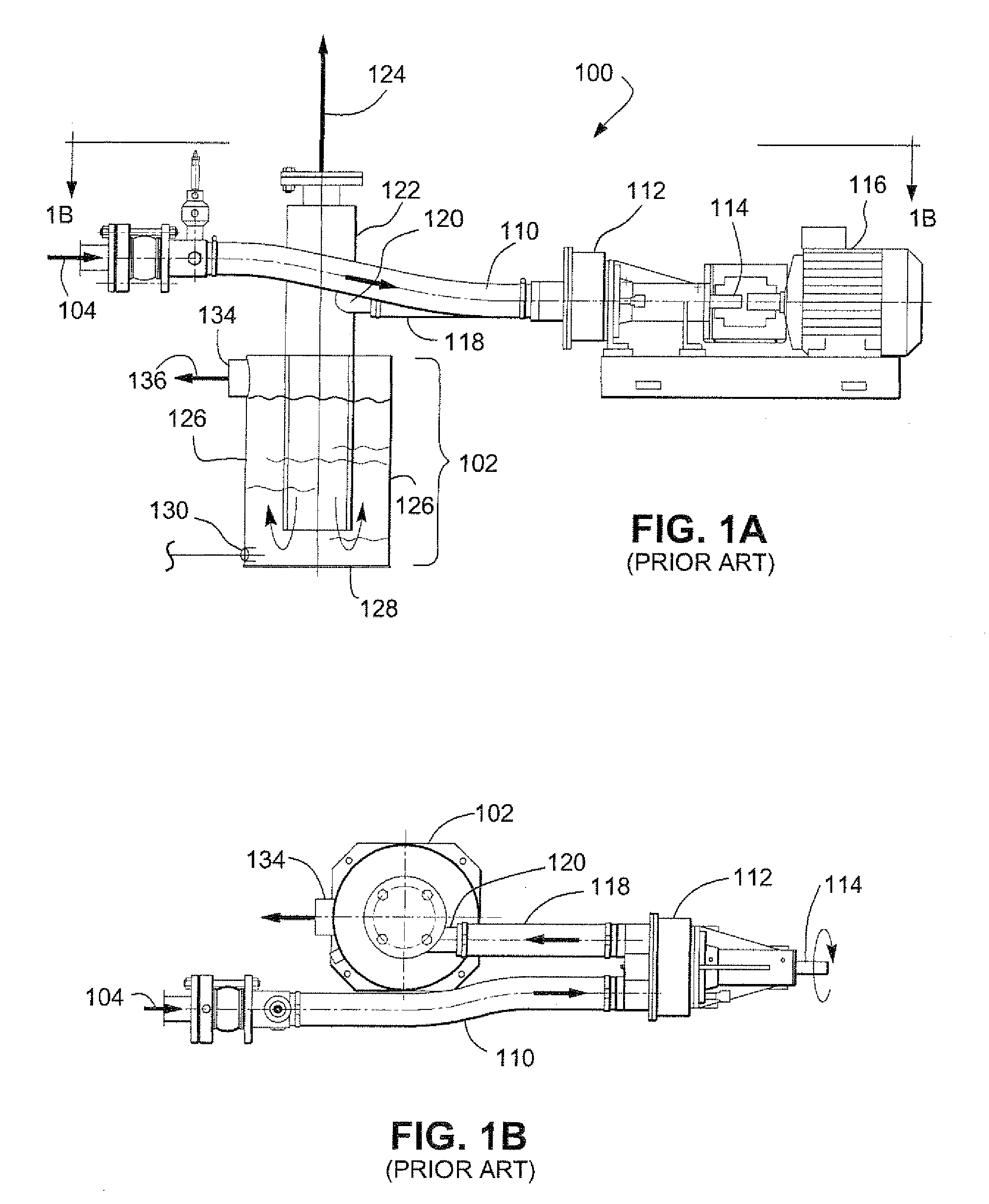 Degassing method and apparatus for separating gas from liquids and possibly solids