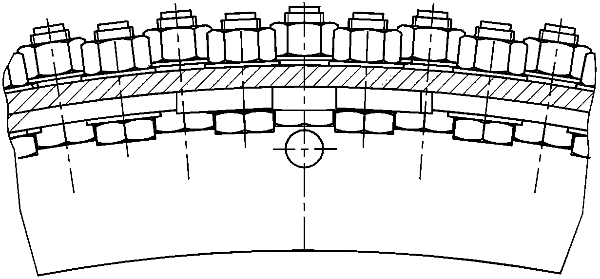 Flange-free connection mode and implementation method for barrel-type tower frame of large size wind turbine