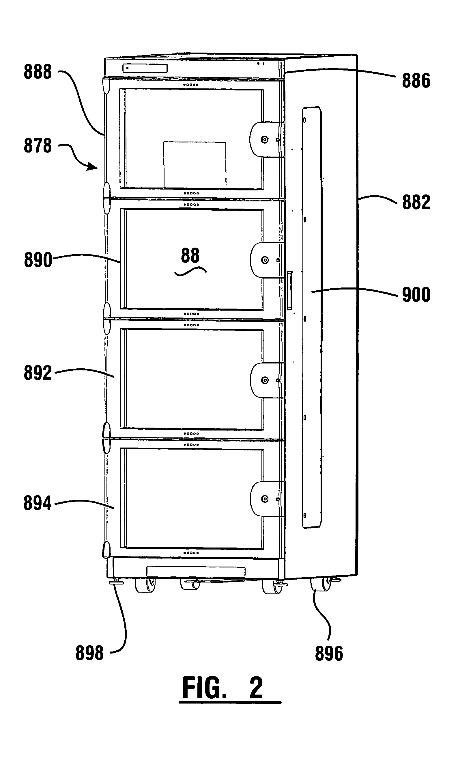 Medical item storage cabinet and method