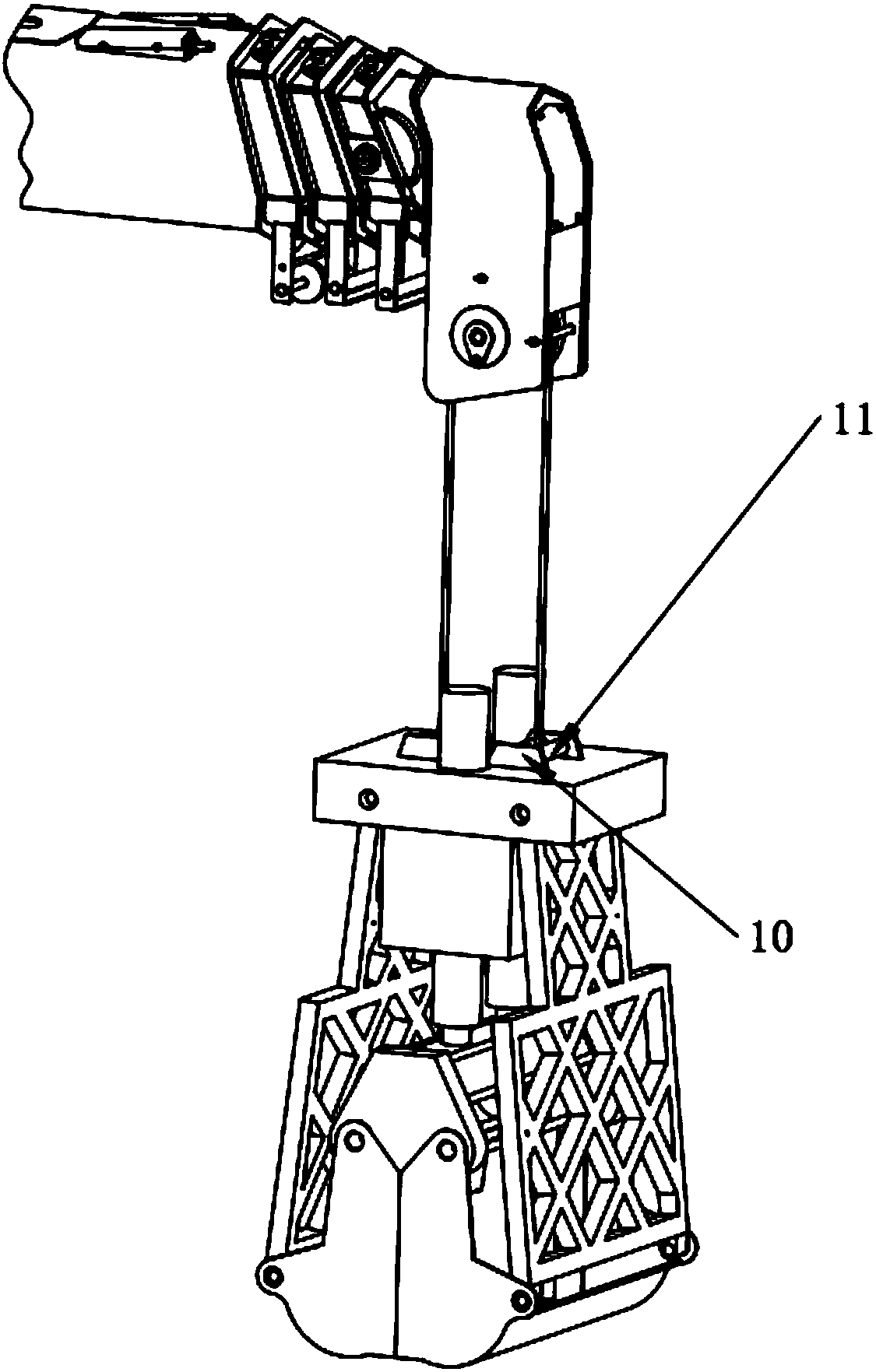 Dredging device and crane with dredging device