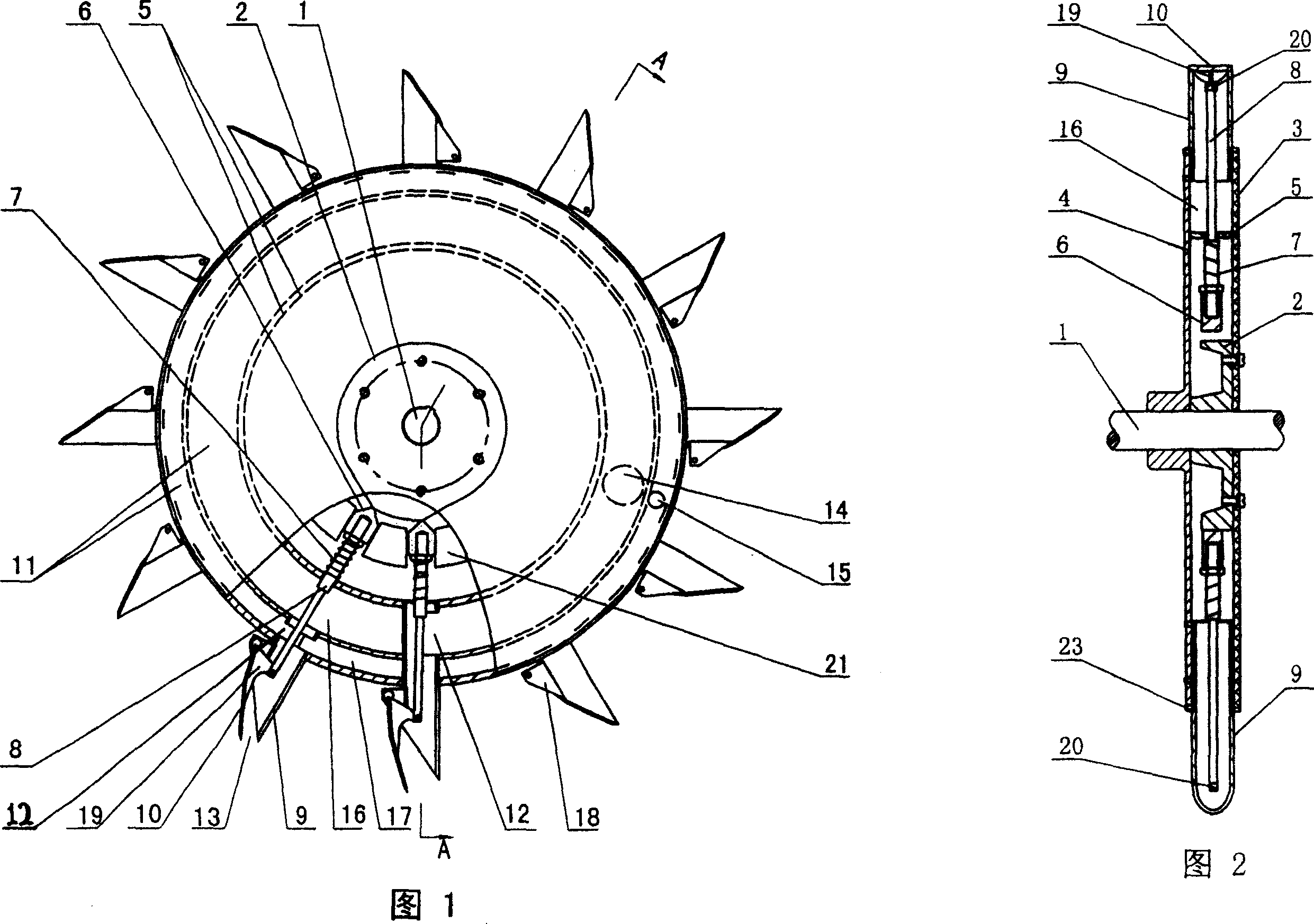 Steering wheel type dibbler for separately hole sowing fertilizer