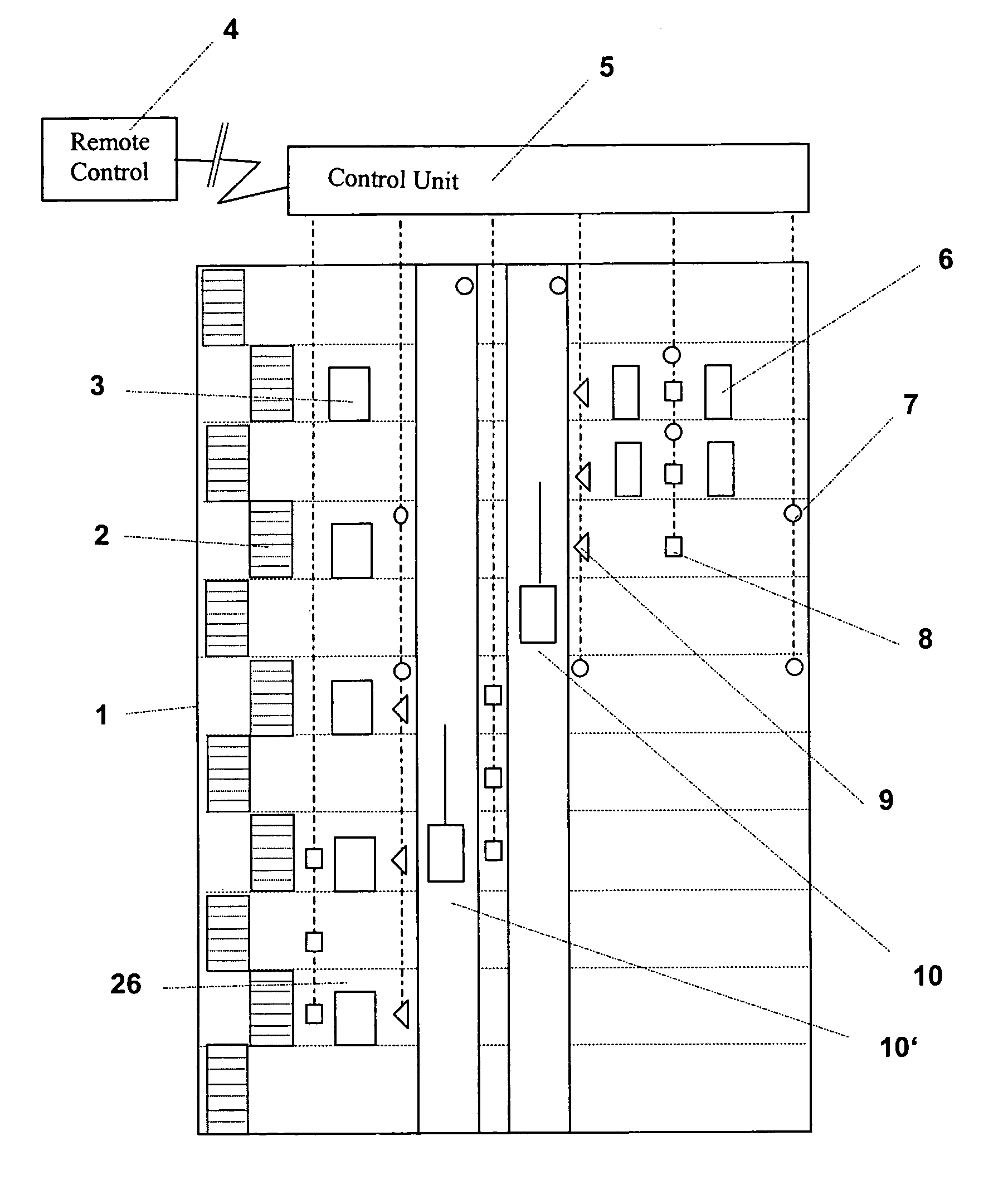 Method and system for emergency evacuation of building occupants and a method for modernization of an existing building with said system