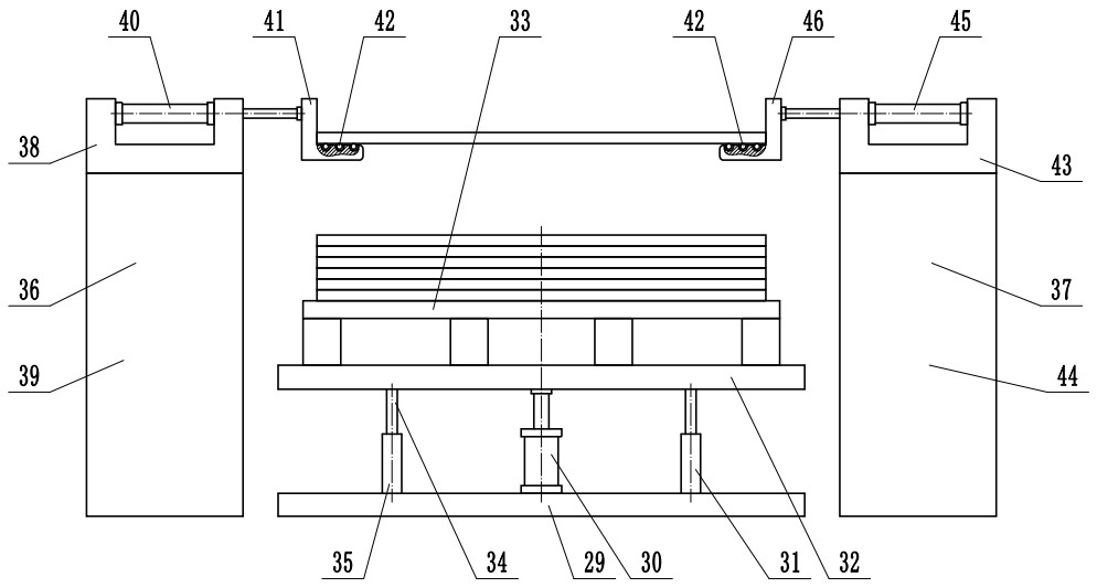 A film-coated stacking equipment for metal sheets