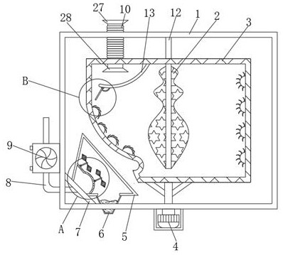 Peeling device for garlic processing