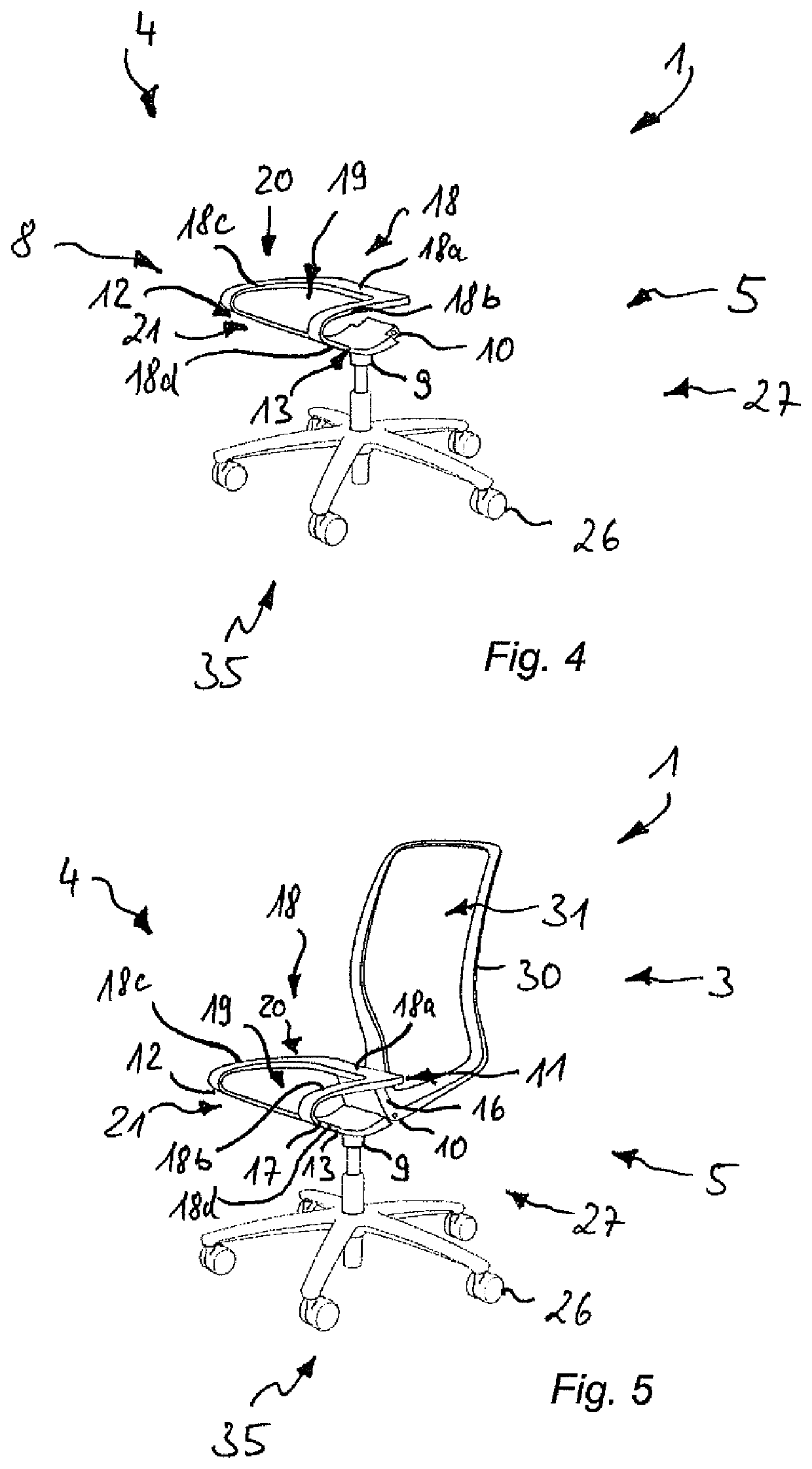 Chair,Particularly Conference or Office Chair, and Method for Manufacturing a Chair