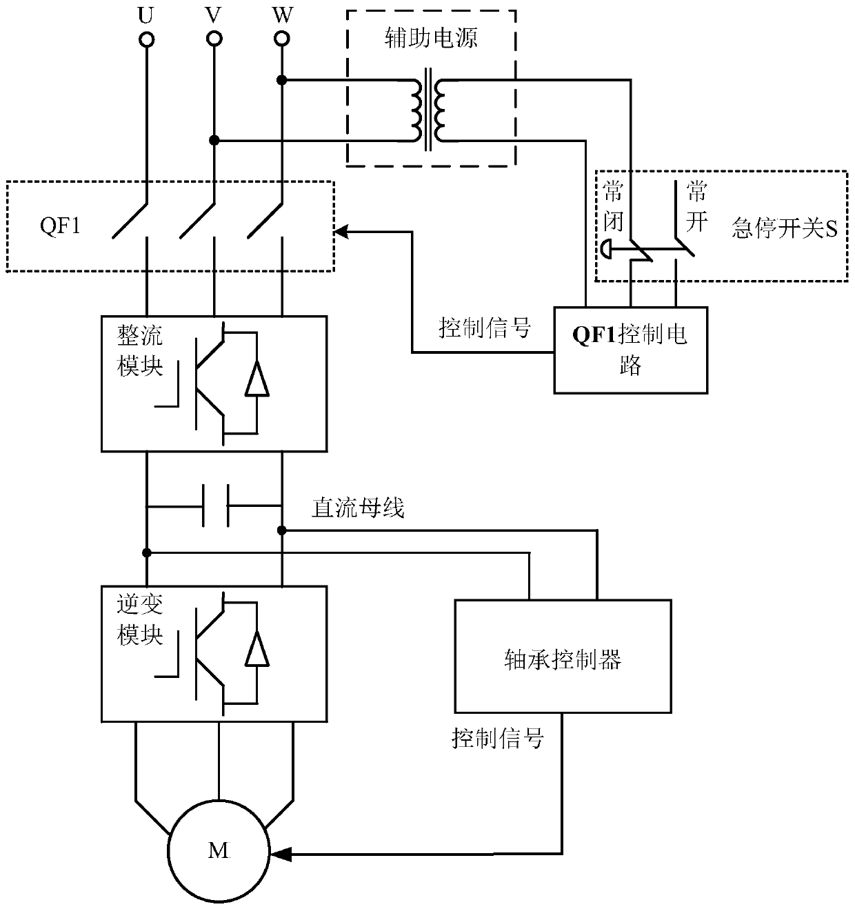 Emergency stop control device, magnetic levitation system and emergency stop control method of magnetic levitation system