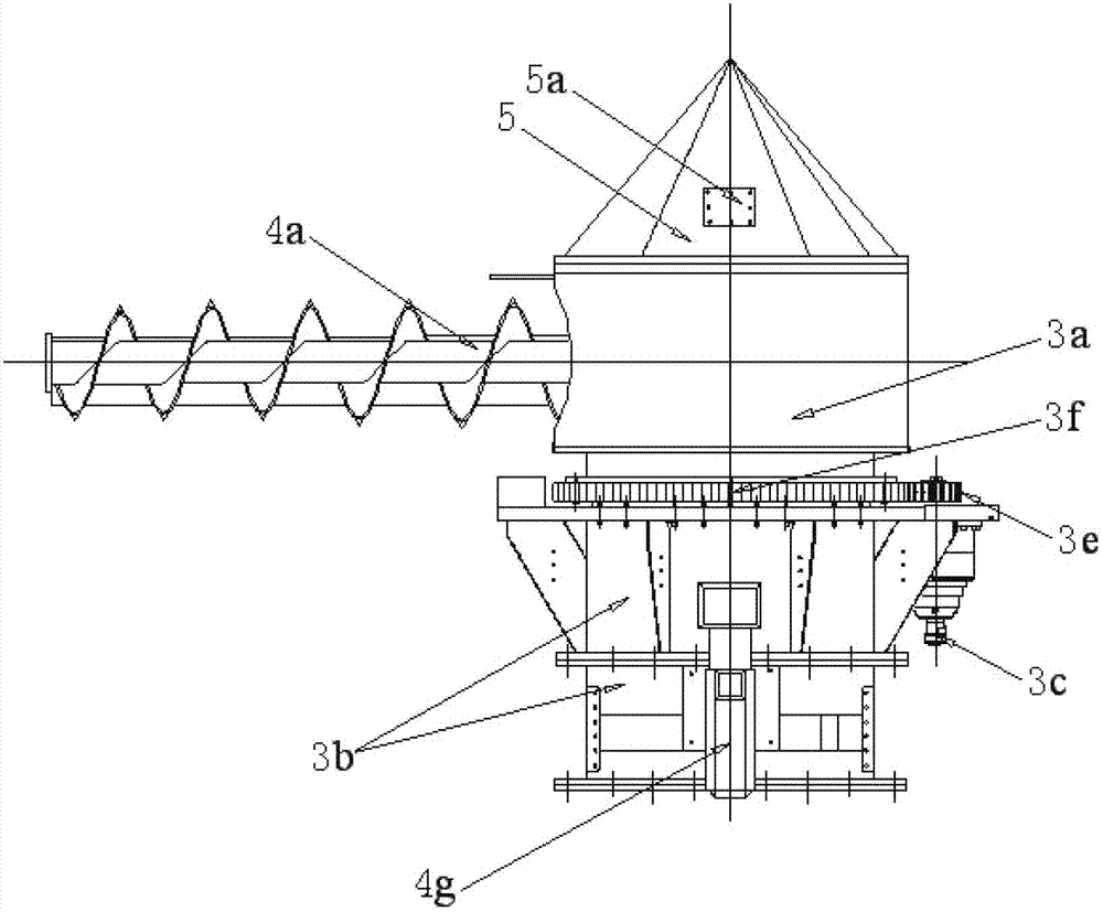 Spiral discharging bin capable of rotating in two directions