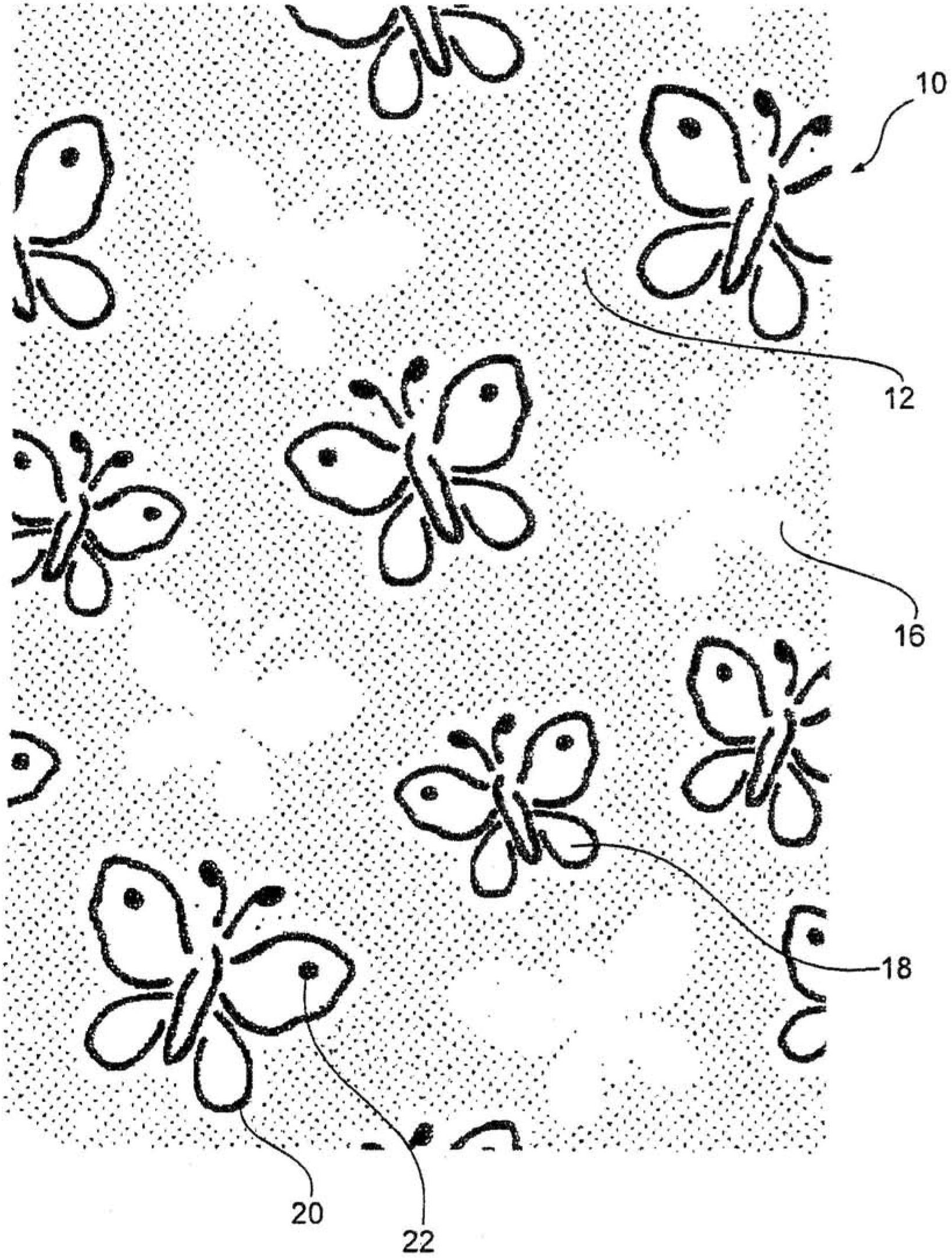 Fibrous product, embossing roll for producing such fibrous product, and device and method for producing such fibrous product