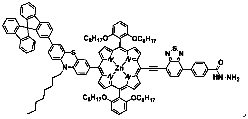 A kind of zinc porphyrin dye sensitizer with hydrazide as anchor group and preparation method thereof