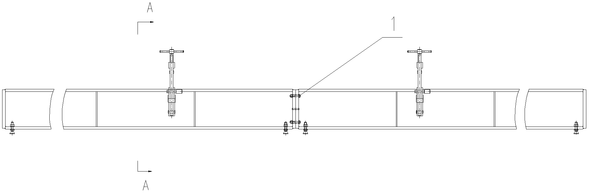 Integral correction device for long and thin beam structure and correction method