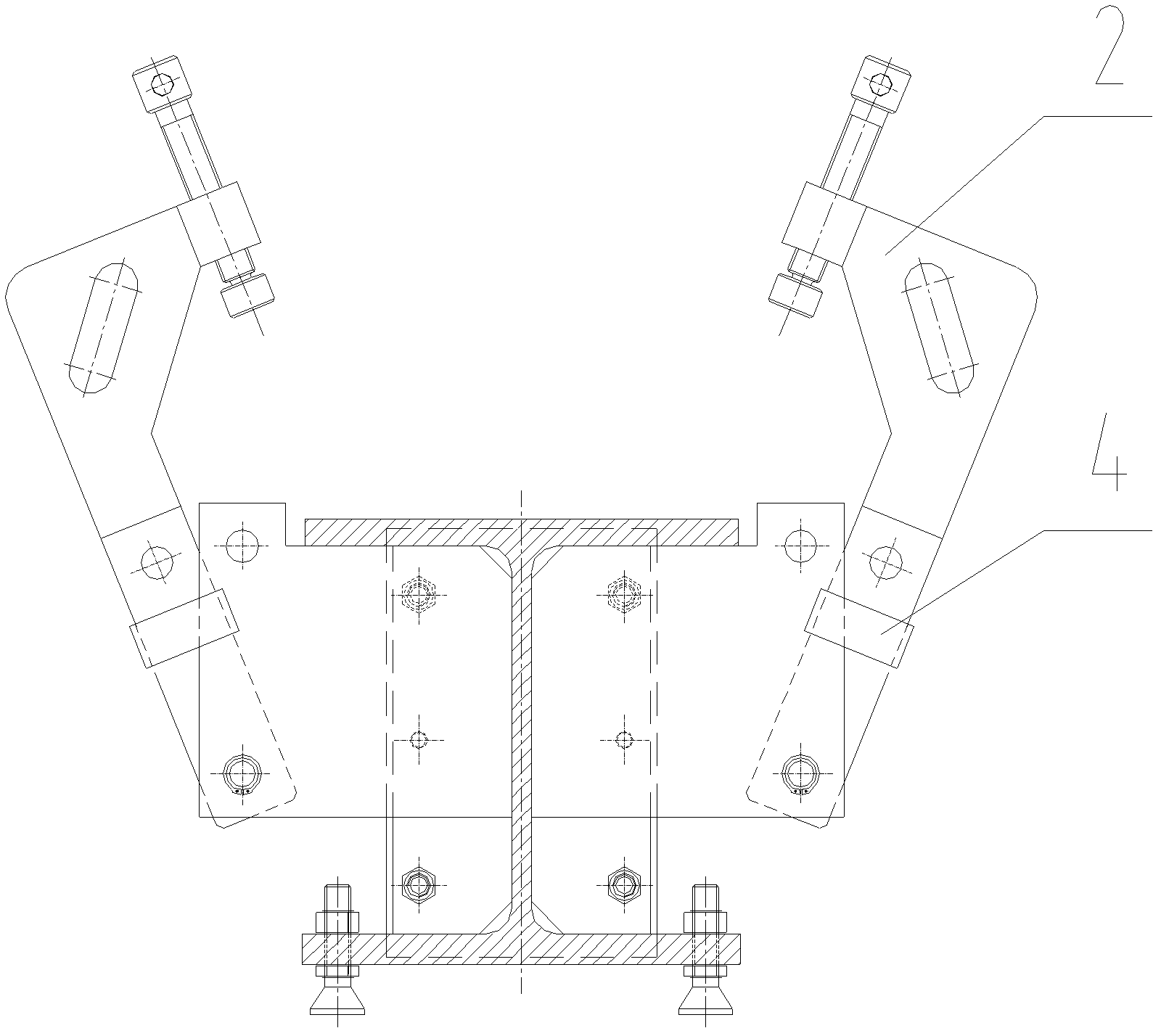 Integral correction device for long and thin beam structure and correction method