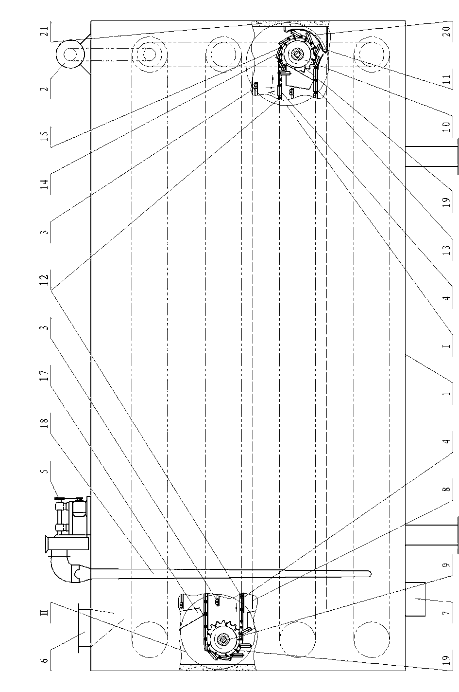 Shifting rod type infrared vegetable dehydrator